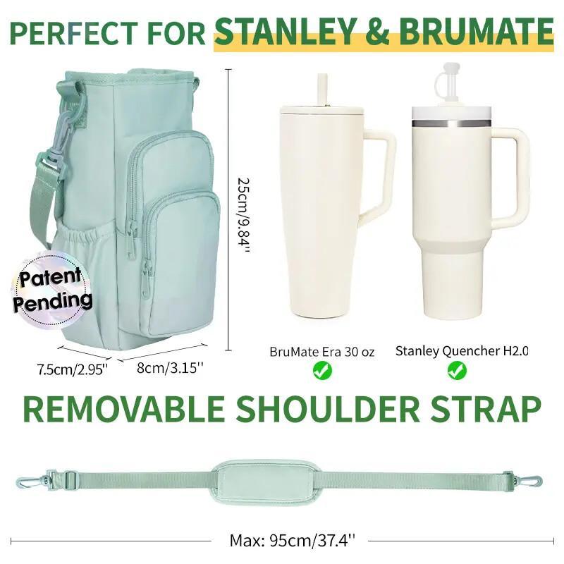Insulated Water Bottle Carrier – Crossbody Holder With Pocket & Strap