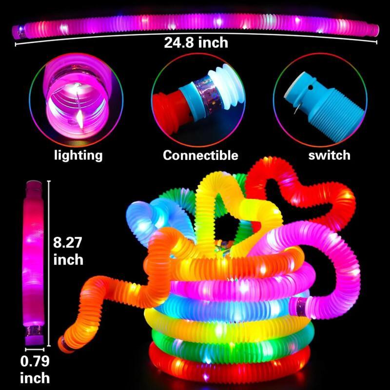 LED Glow Pop Tubes – 24-Pack Kids Party Favors