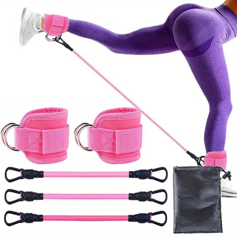 Adjustable Ankle Resistance Bands 5-Pack – Leg & Hip Training Bands For Home Workout, Yoga & Gym Fitness