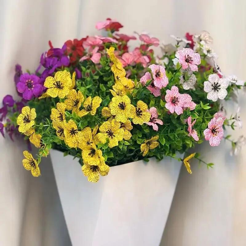 UV Resistant Artificial Flower Bouquet – 6 Colors Set