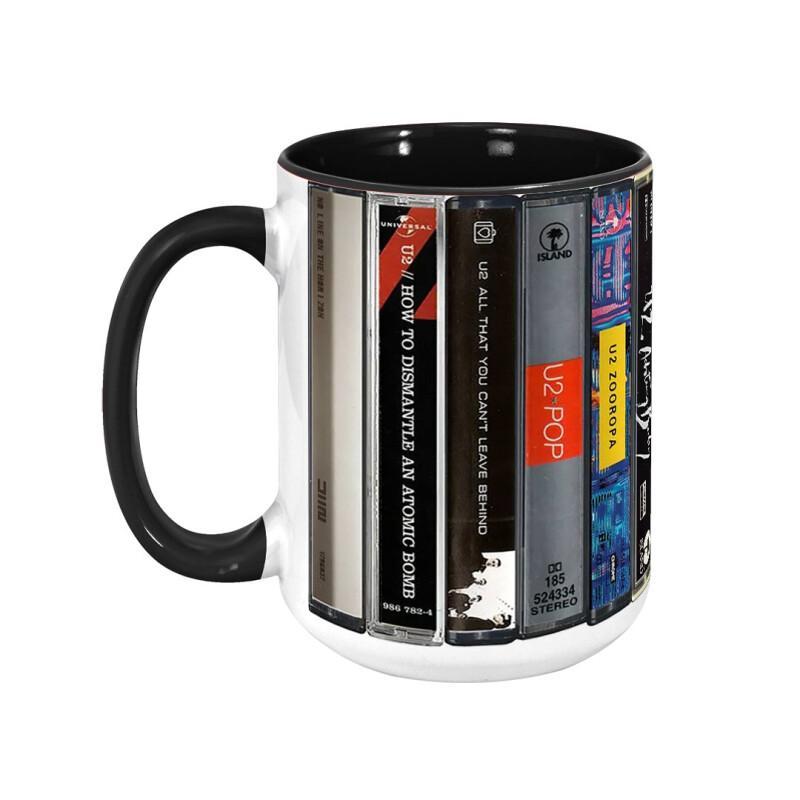 U2 Albums Cassette Collection Mug - Retro Music Gift