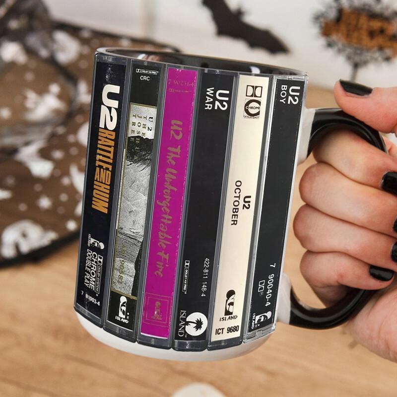 U2 Albums Cassette Collection Mug - Retro Music Gift