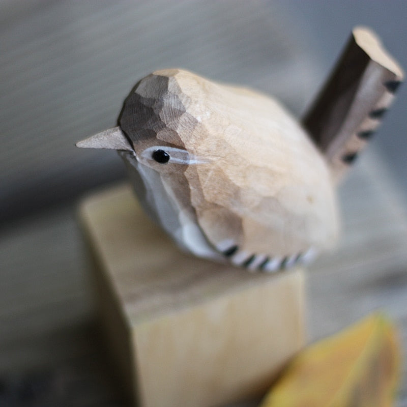 Artisanal Wooden Bird Sculptures
