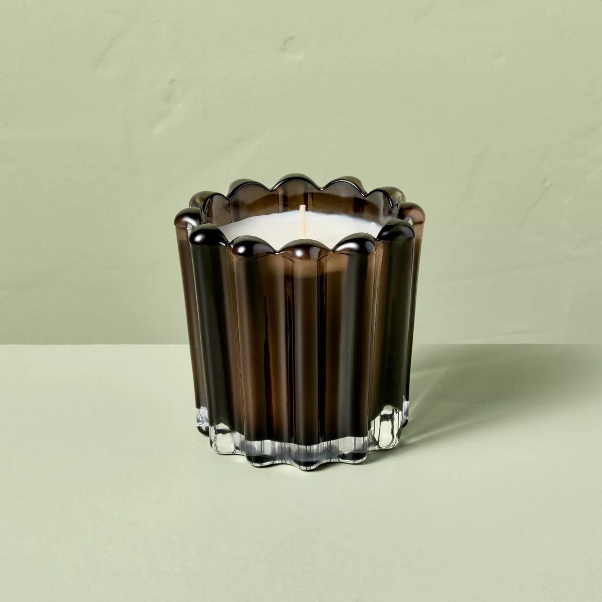 Autumn Spice Ribbed Glass Candle
