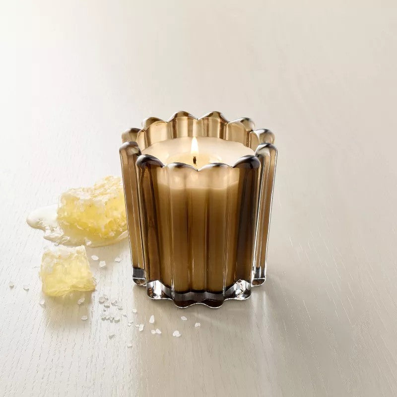Autumn Spice Ribbed Glass Candle