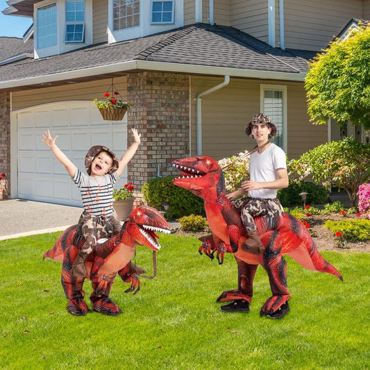 Dino-Mite Inflatable Costume-t-rex Halloween Party Suit With Fan, Fun Inflatable Dinosaur Costume For Adults And Kids