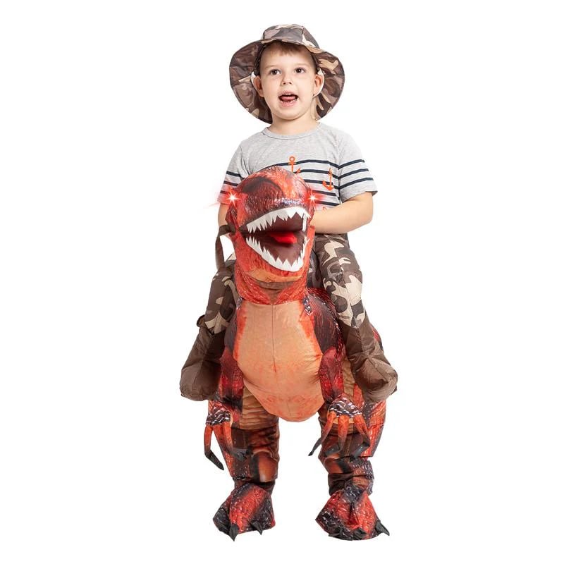 Dino-Mite Inflatable Costume-t-rex Halloween Party Suit With Fan, Fun Inflatable Dinosaur Costume For Adults And Kids