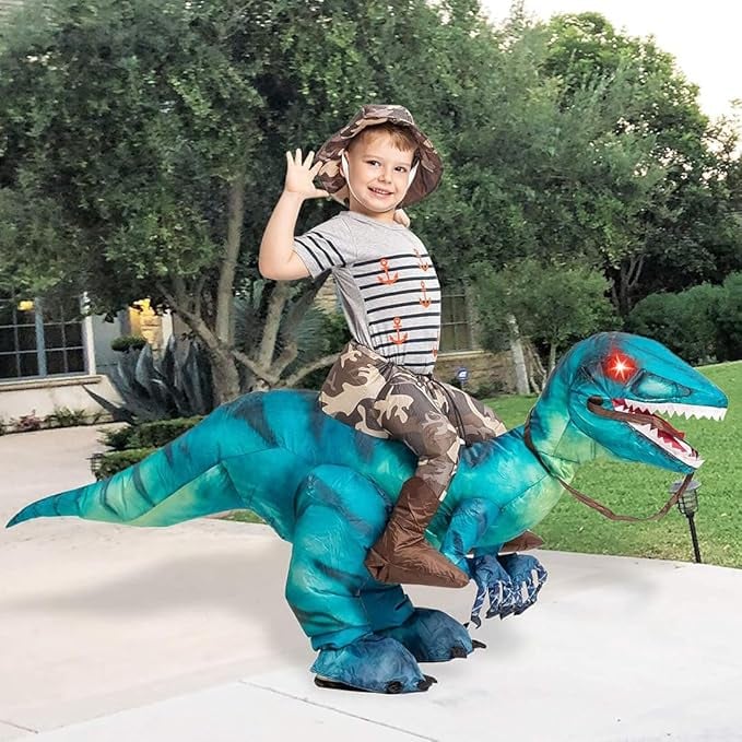 Dino-Mite Inflatable Costume-t-rex Halloween Party Suit With Fan, Fun Inflatable Dinosaur Costume For Adults And Kids