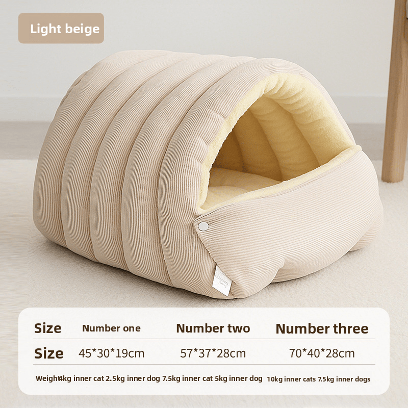 Washable Hooded Cat Bed With Removable Cushion