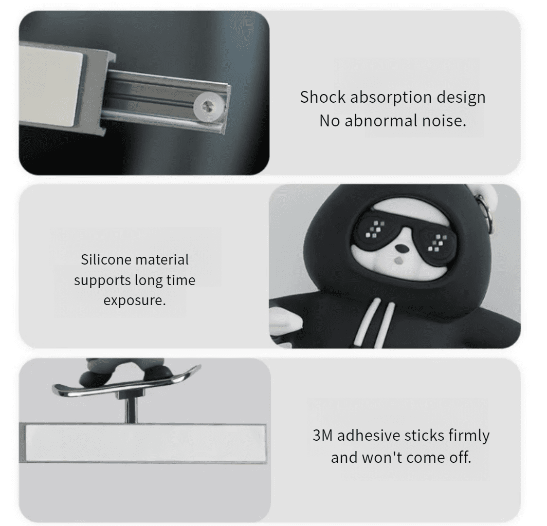 Adorable Ice-Skating Panda Bear Car Ornament