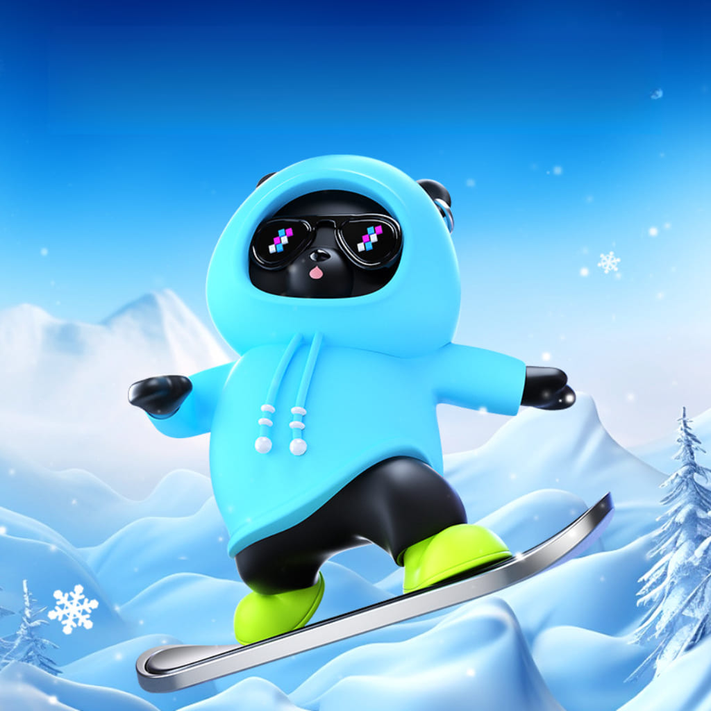 Adorable Ice-Skating Panda Bear Car Ornament