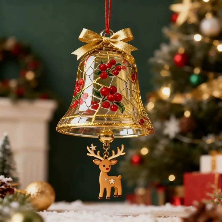 Golden Bell Ornaments: Echoes Of Christmas Joy