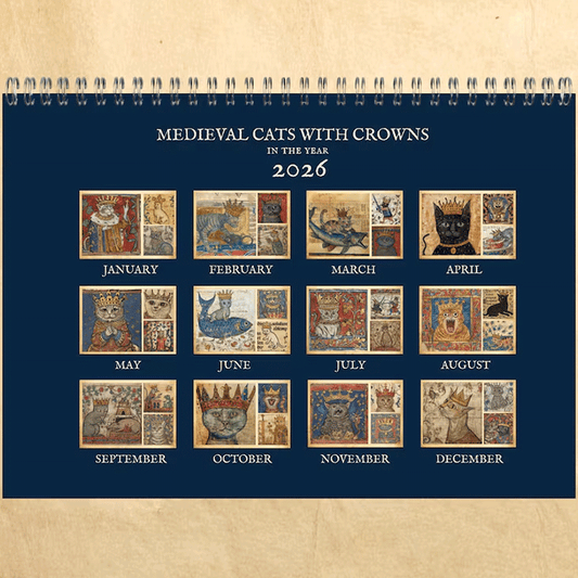 2026 Medieval Cat With Crown Calendar