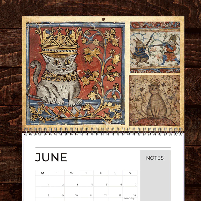 2026 Medieval Cat With Crown Calendar