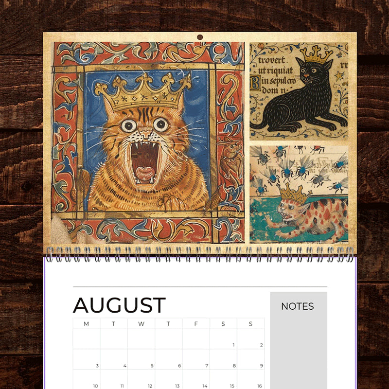 2026 Medieval Cat With Crown Calendar
