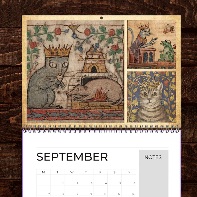 2026 Medieval Cat With Crown Calendar