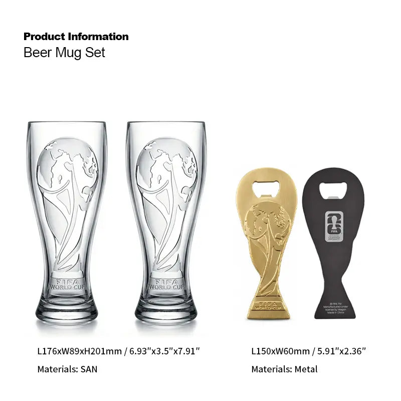 【FIFA WORLD CUP 2026 】Unbreakable Mug And Trophy-shaped Bottle Opener
