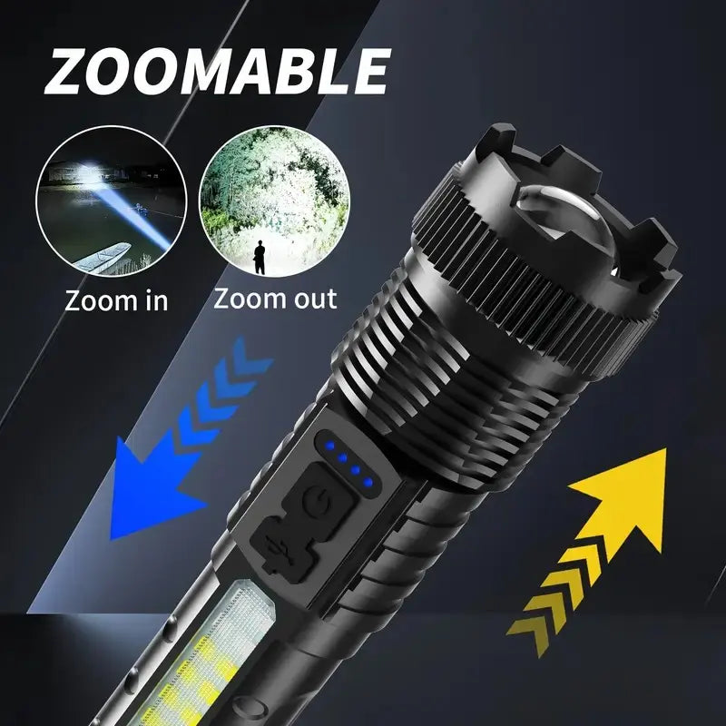 2-Pack Rechargeable Zoom LED Flashlights – Ultra Bright Emergency & Camping Torch With 6 Modes