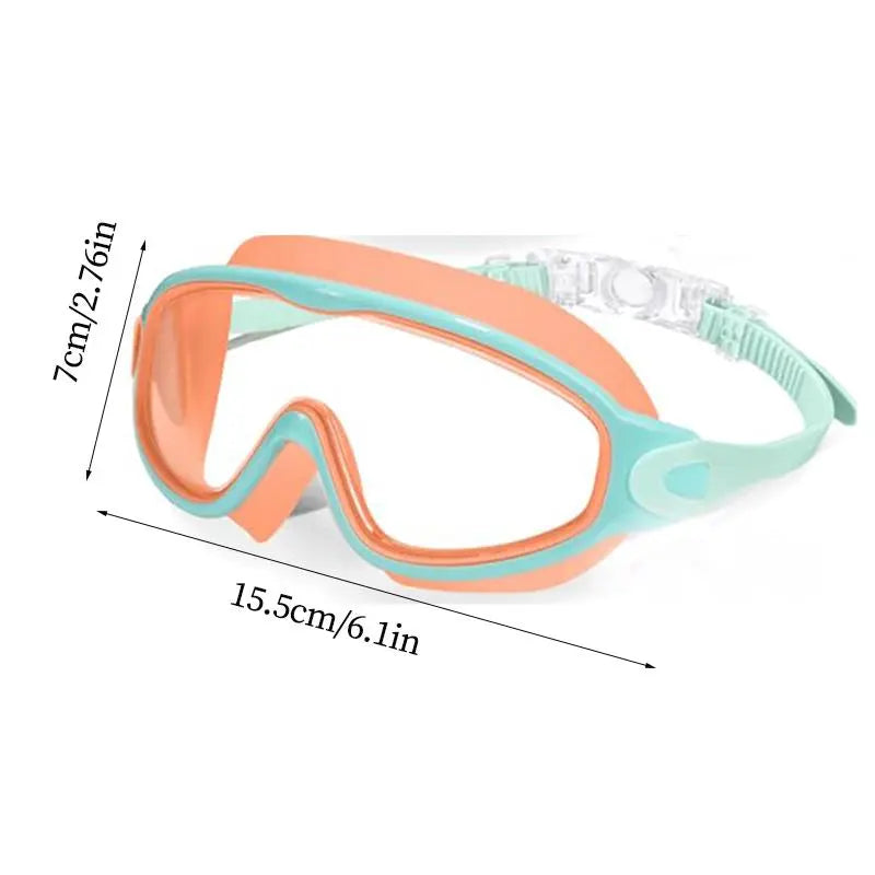 Kids Anti-Fog Swimming Goggles With Earplugs – Wide-View Silicone, 2-Pack