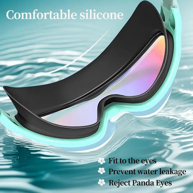 Kids Anti-Fog Swimming Goggles With Earplugs – Wide-View Silicone, 2-Pack