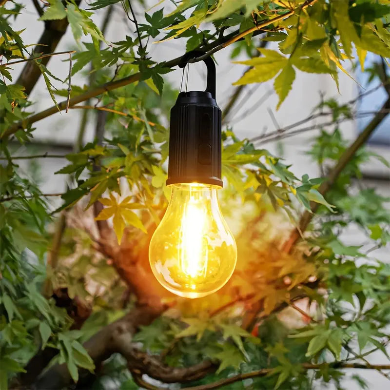 4PCS Solar LED Camping Lanterns - USB Rechargeable With Clip