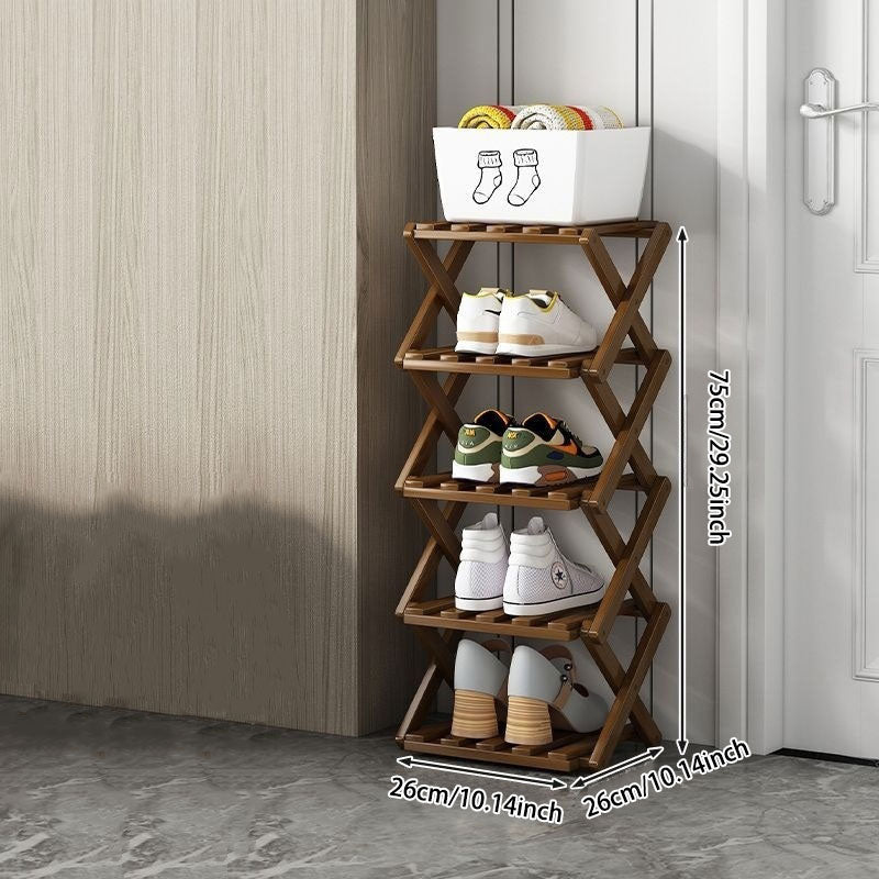 Wooden Collapsible Shoe Shelf