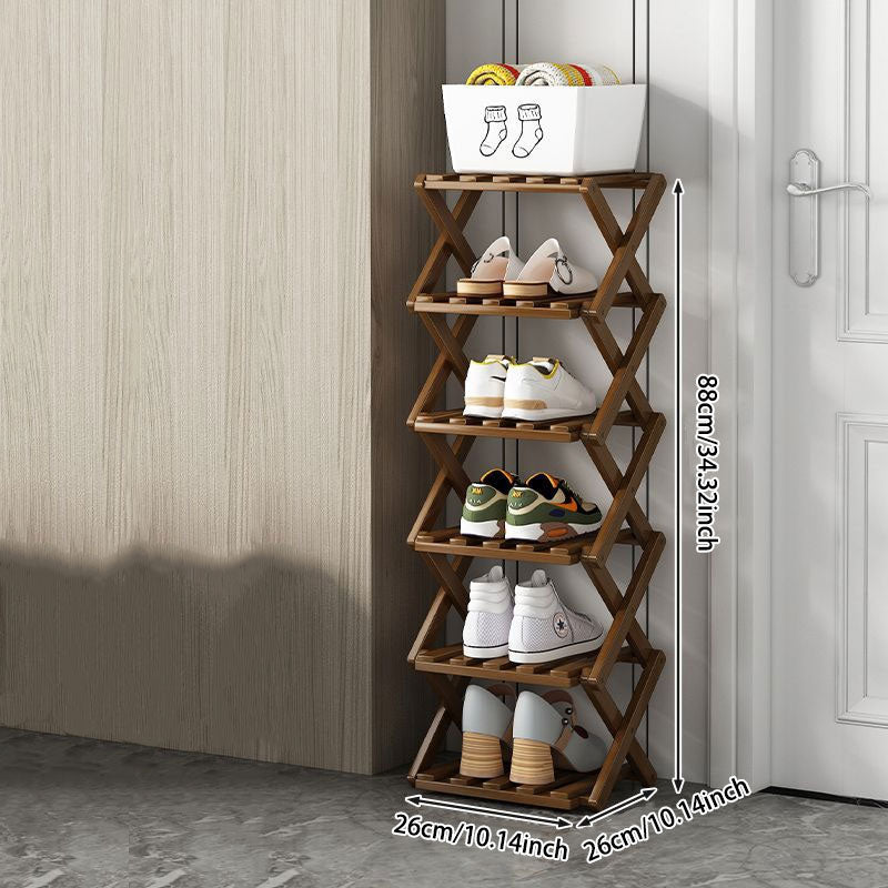 Wooden Collapsible Shoe Shelf