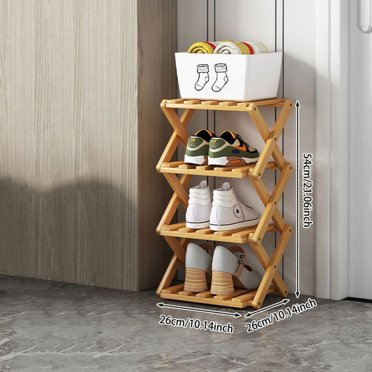 Wooden Collapsible Shoe Shelf