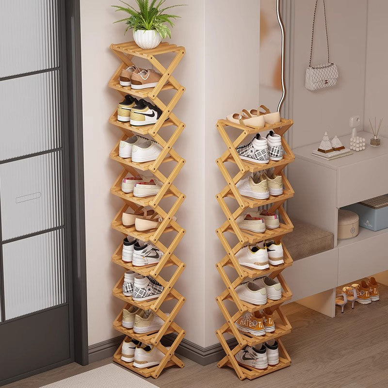 Wooden Collapsible Shoe Shelf