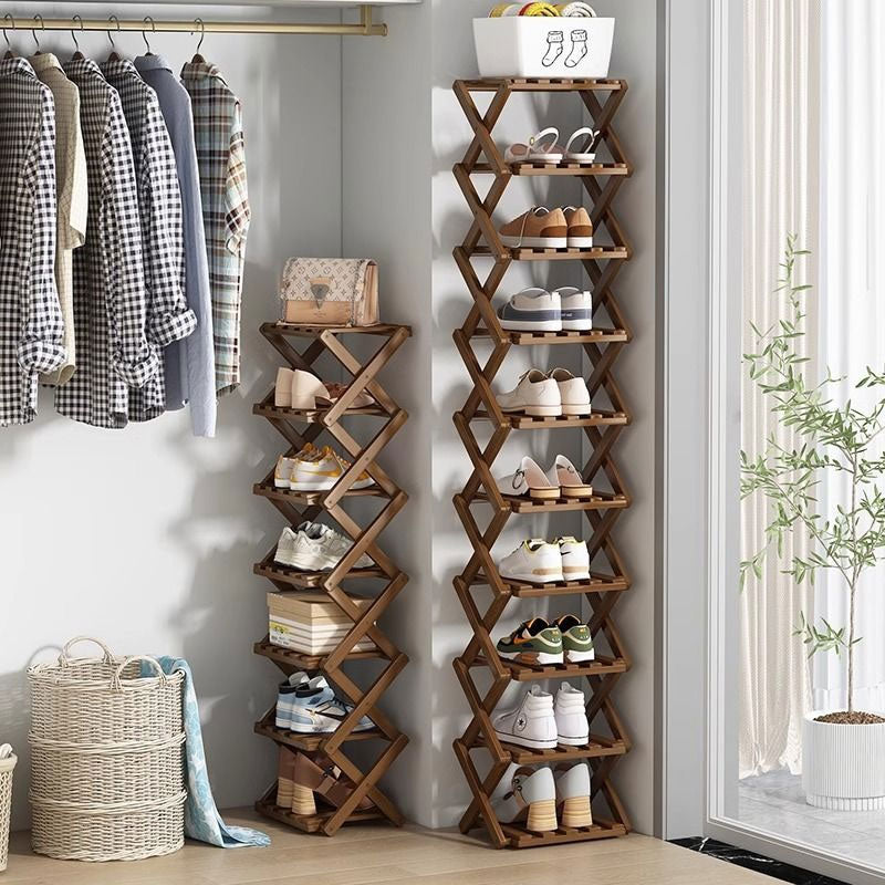 Wooden Collapsible Shoe Shelf
