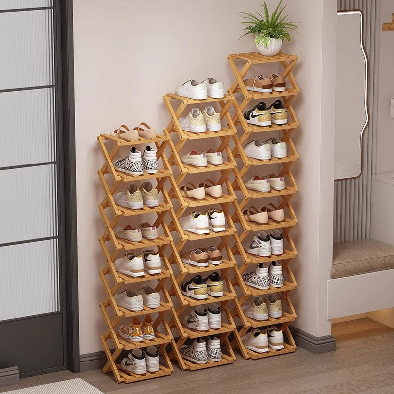 Wooden Collapsible Shoe Shelf