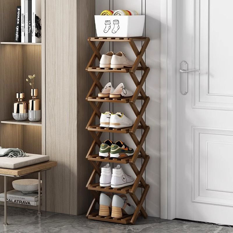Wooden Collapsible Shoe Shelf