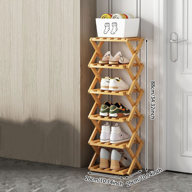 Wooden Collapsible Shoe Shelf