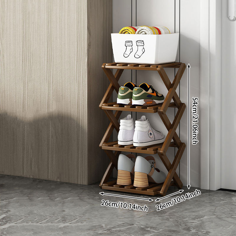 Wooden Collapsible Shoe Shelf