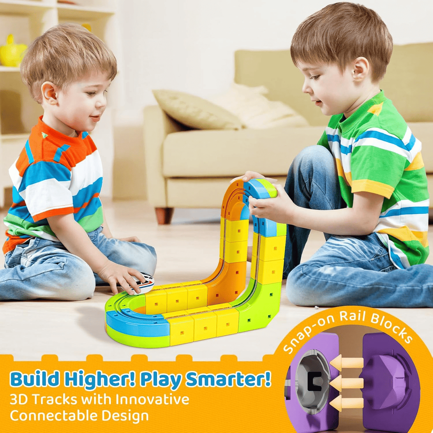 Electric 3D Race Track Set For Kids