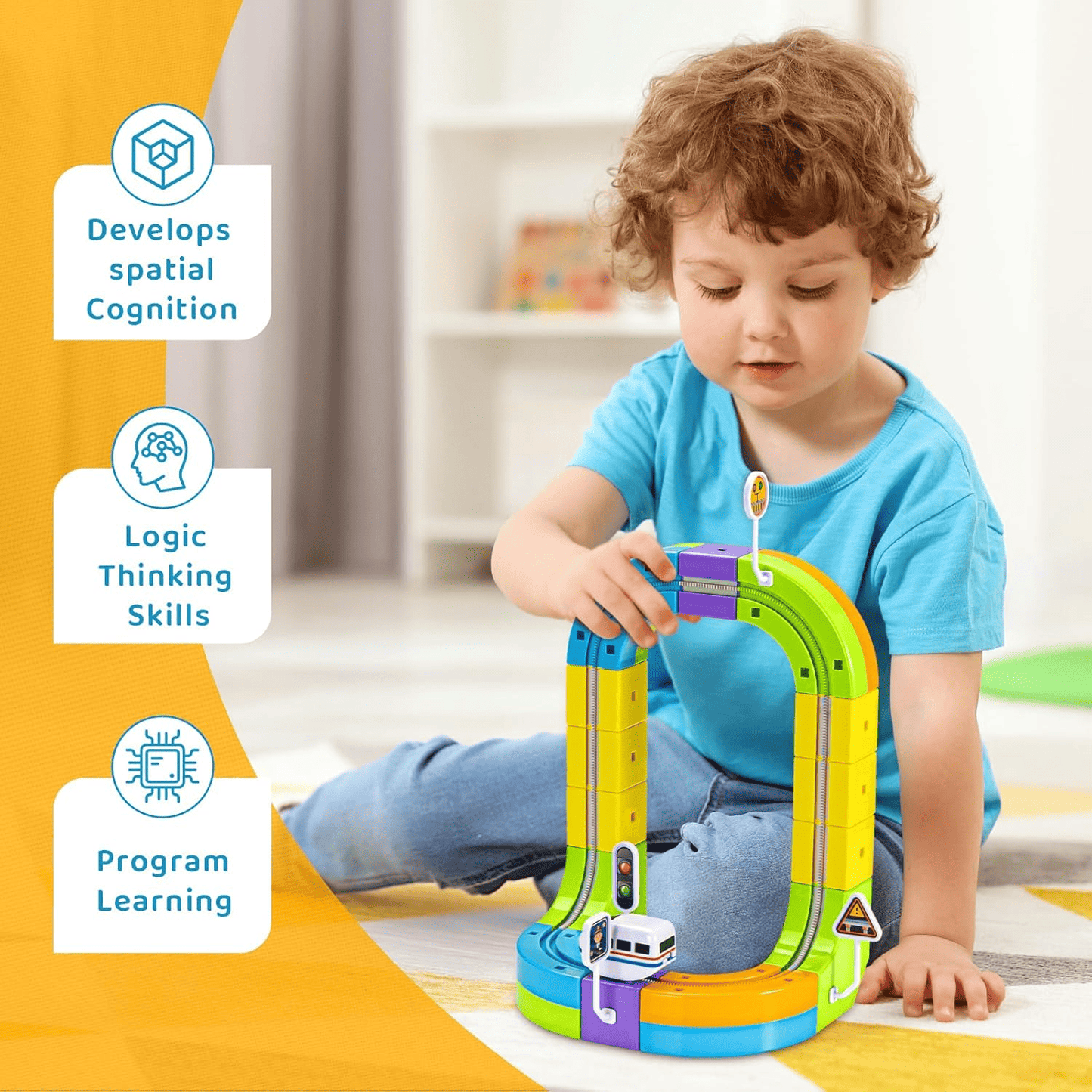 Electric 3D Race Track Set For Kids