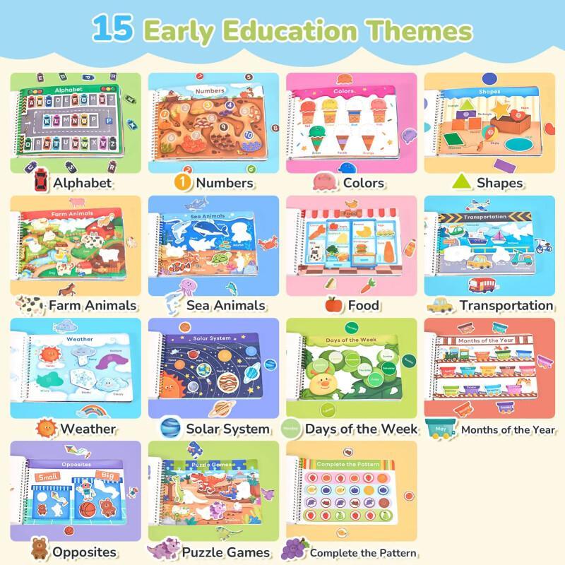 Montessori Busy Book For Kids – Alphabet, Counting & Matching Activities