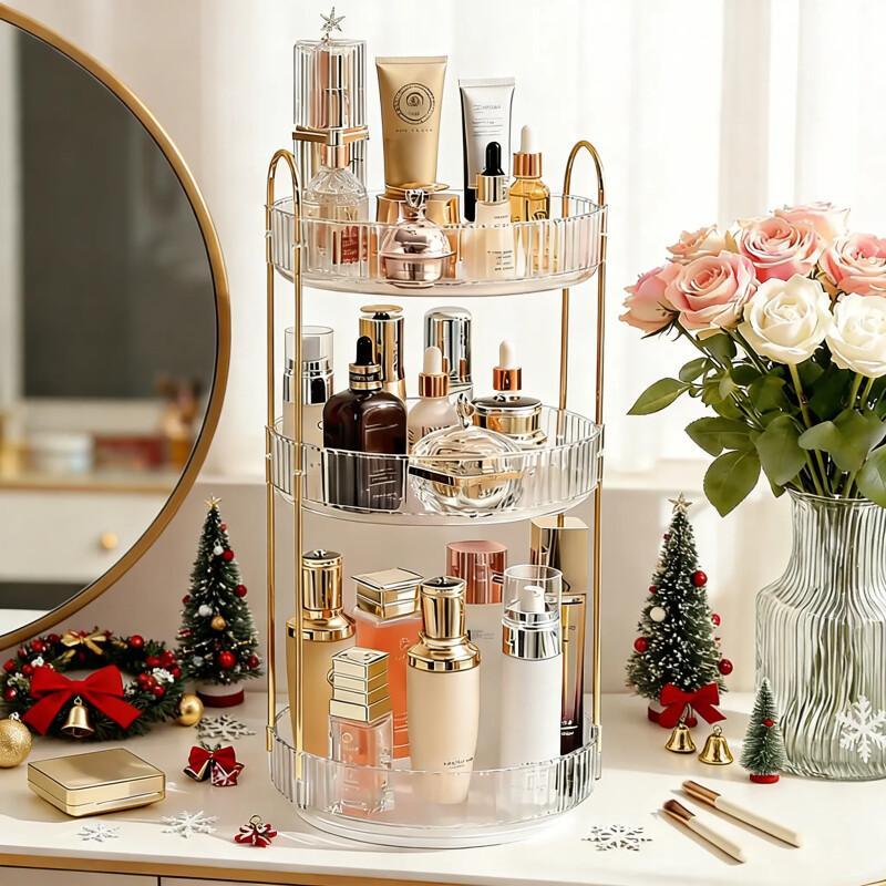 Rotating Makeup Organizer – Large Capacity Acrylic Storage