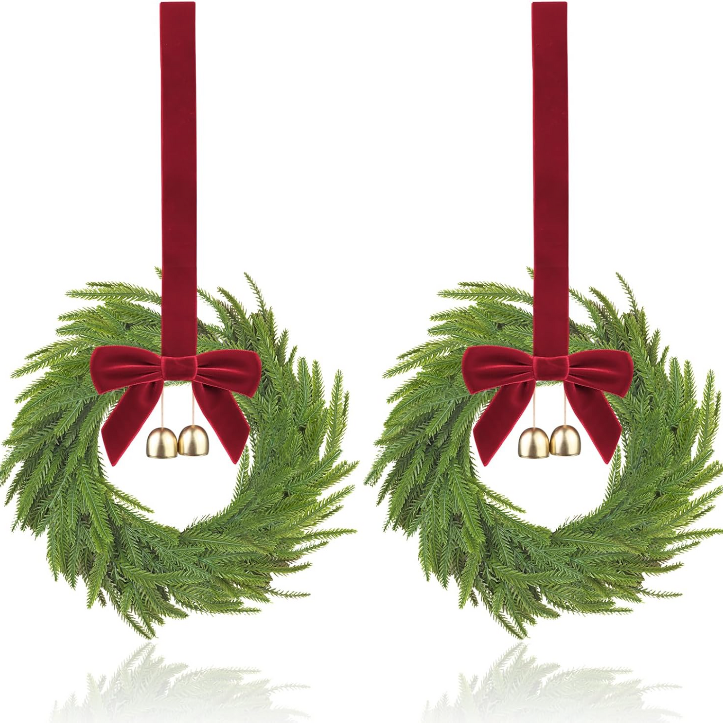 Christmas Wreath With Red Bow & Bells