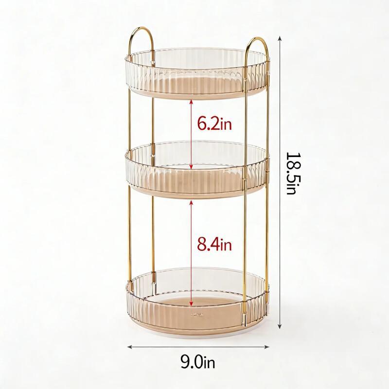 Rotating Makeup Organizer – Large Capacity Acrylic Storage