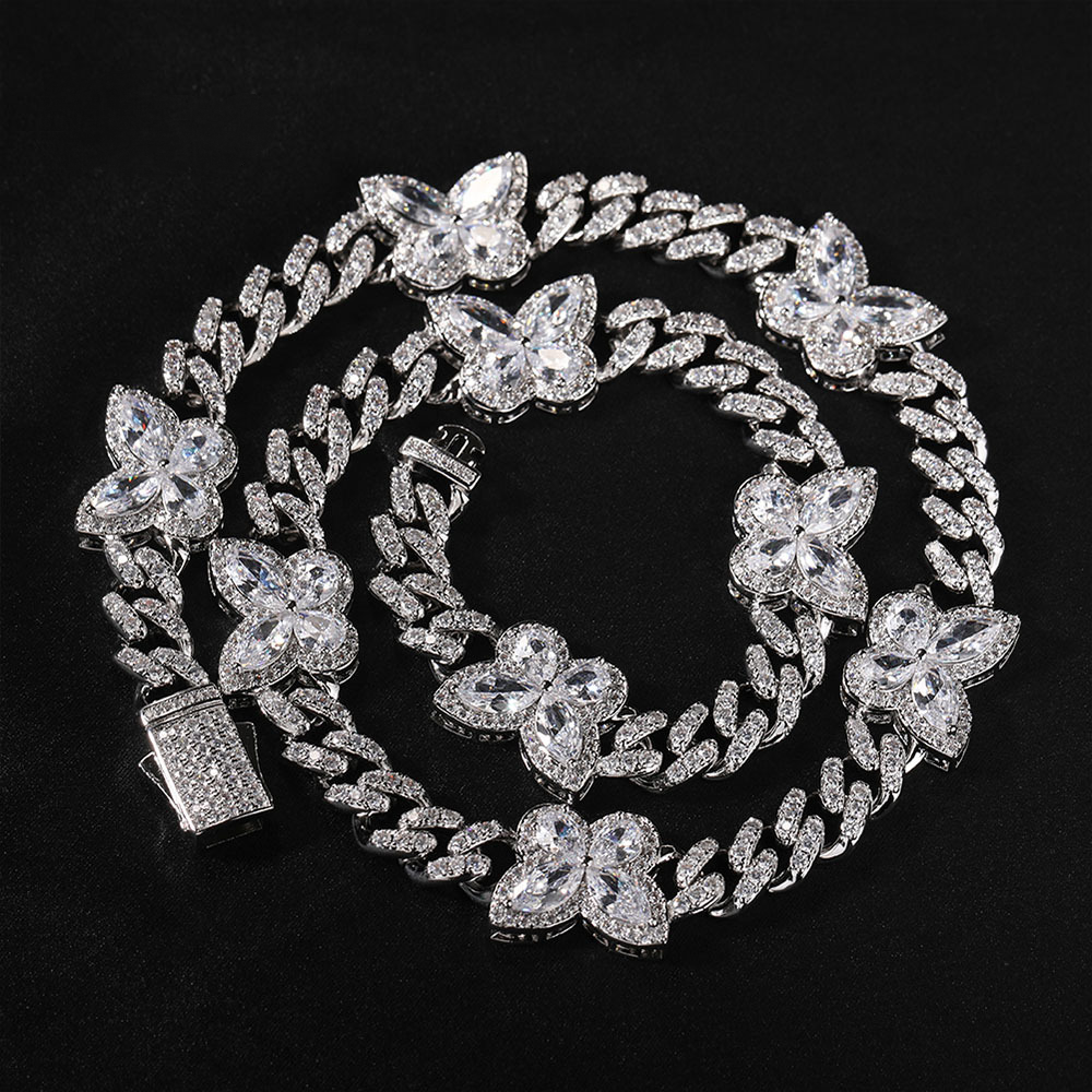 Sparkling Crystal Butterfly Chain Necklace