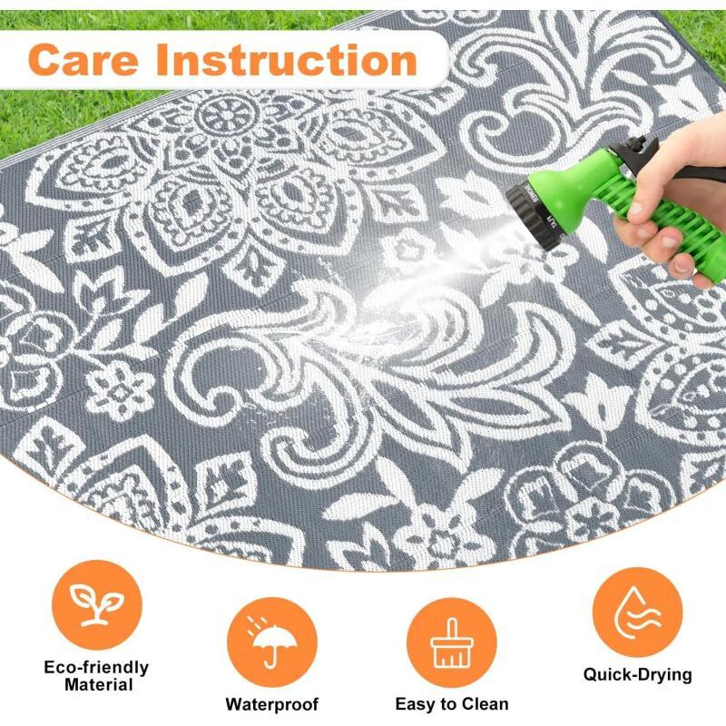 Waterproof Reversible Straw Rug — Heat Insulation For Outdoor Use
