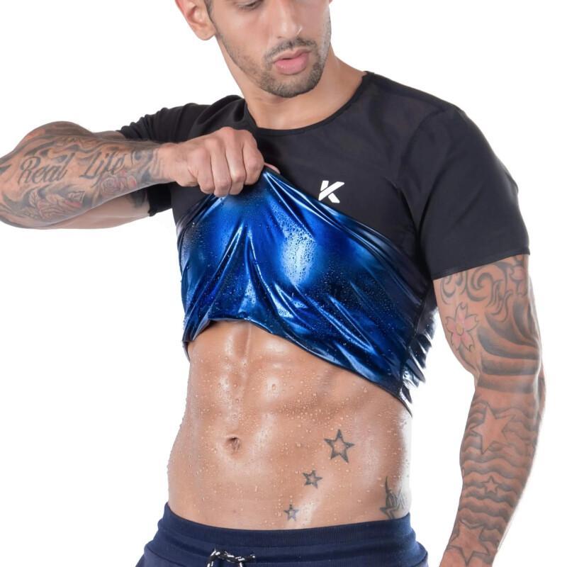Men’s Heat Trapping Sauna T-Shirt – Compression Sweat-Enhancing Workout Top For Gym, Exercise & Athletic Training