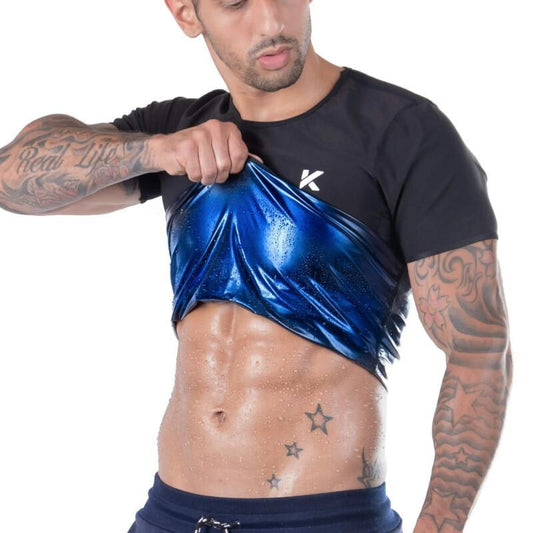 Men’s Heat Trapping Sauna T-Shirt – Compression Sweat-Enhancing Workout Top For Gym, Exercise & Athletic Training