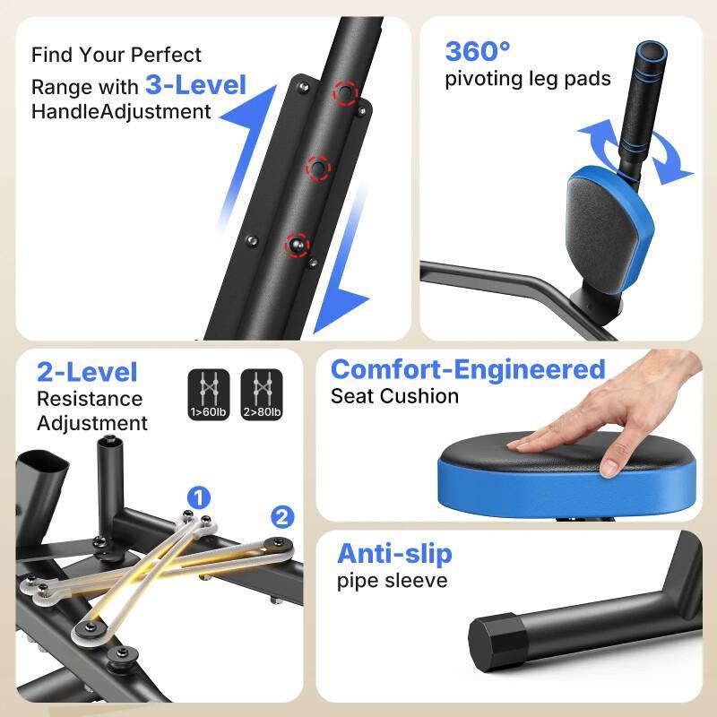 Hip Abductor Machine – Adjustable Glute & Thigh Trainer For Home Gym Hip Sculpting