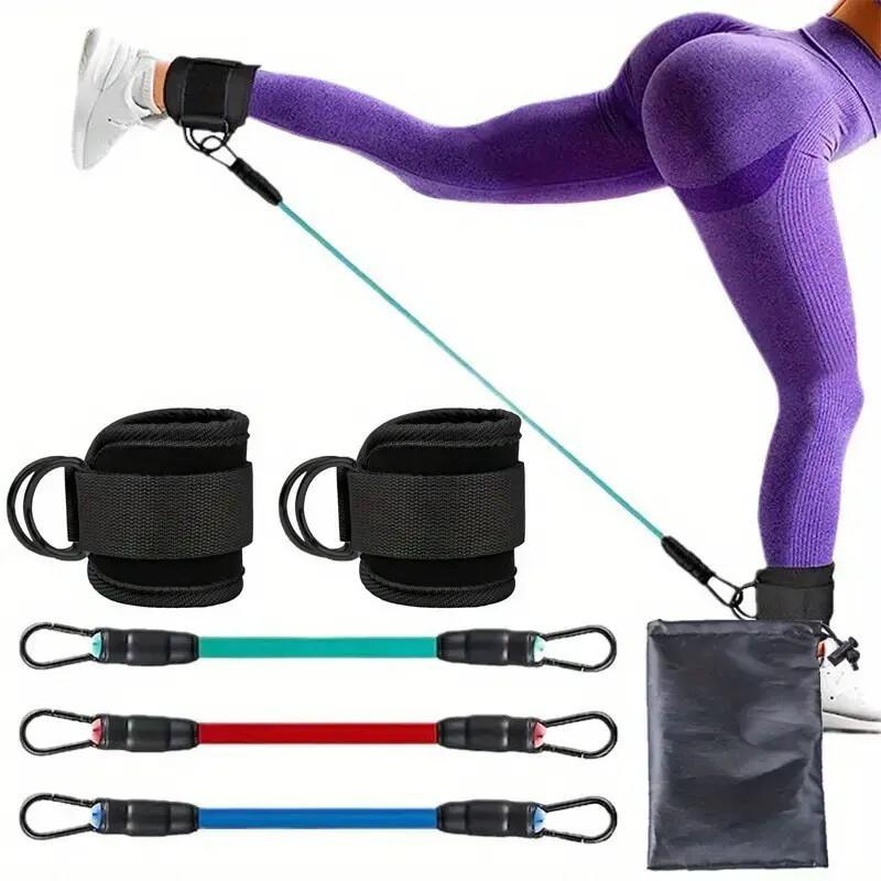 Adjustable Ankle Resistance Bands 5-Pack – Leg & Hip Training Bands For Home Workout, Yoga & Gym Fitness
