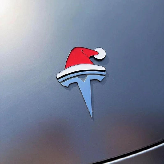 Santa Hat Overlay For Tesla Emblem, Reusable!