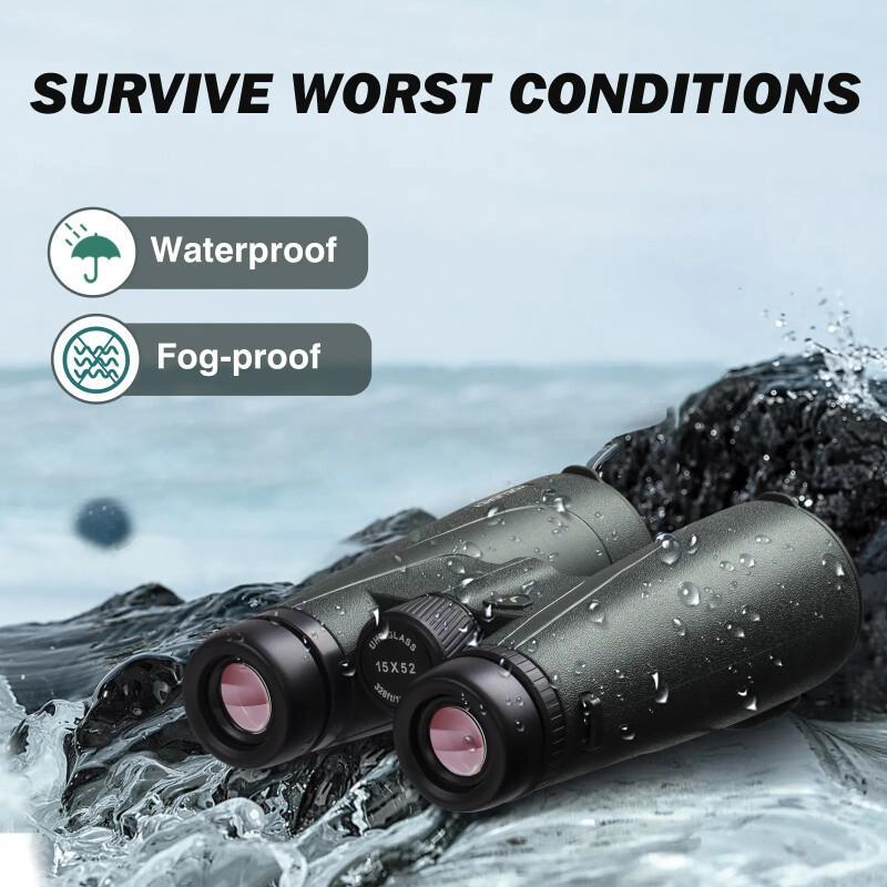15x52 Binoculars – High Magnification, BAK4 Prism, Large Eyepieces For Bird Watching & Hiking