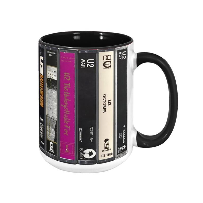 U2 Albums Cassette Collection Mug - Retro Music Gift