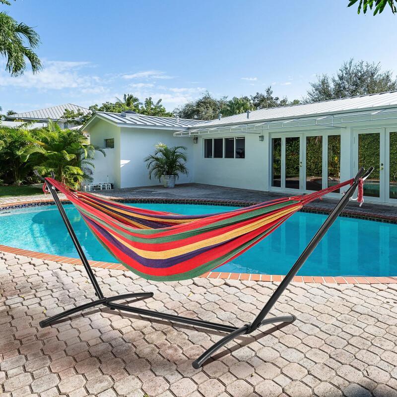 Portable Hammock With Stand – 450LB Steel Frame Outdoor Lounge